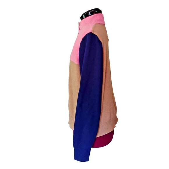 J.CREW Pullover Sweater Multicolor Womens Size XL Color Block Mock Neck - Picture 4 of 6